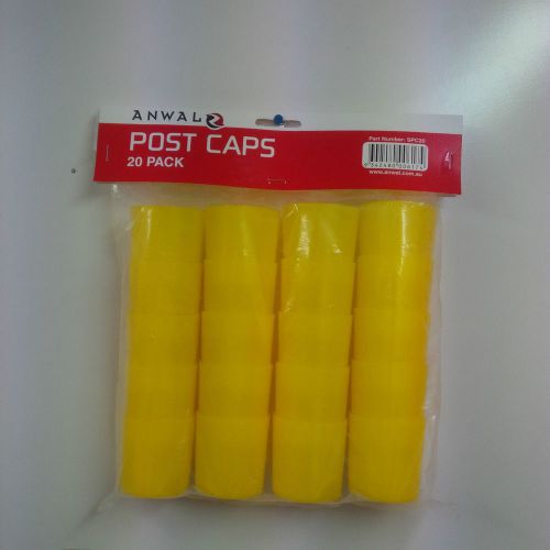 20 Pack. Safety Star Picket Post Caps. Reo Bar Yellow Plastic Poly Covers.