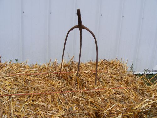 3 Tine -- Hay Fork -- Farm Tools -- Primitive -- Hand Forged -- Pitch