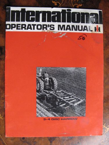 International 3 - 5 Disc Harrow Operators Manual
