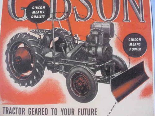 Pair 1947 Small Gibson Tractor Posters Seattle WA Longmont CO