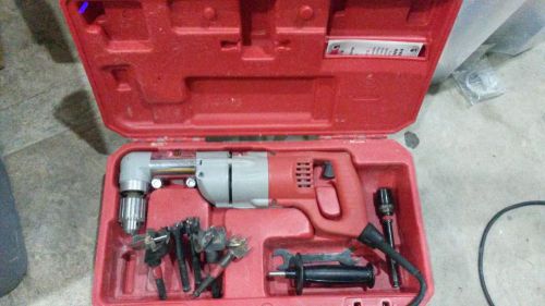 Milwaukee 1107-1 2 Speed Right Angle Grinder Drill W/ Case And Bits