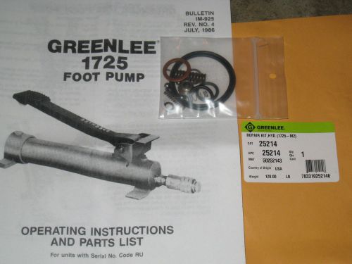 Greenlee 1725 hydraulic foot pump seal kit #25214 for sale