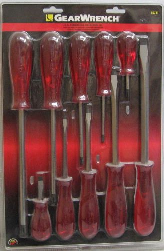 Gear wrench 10pc. combination screwdriver set durable composite handle 82731 for sale