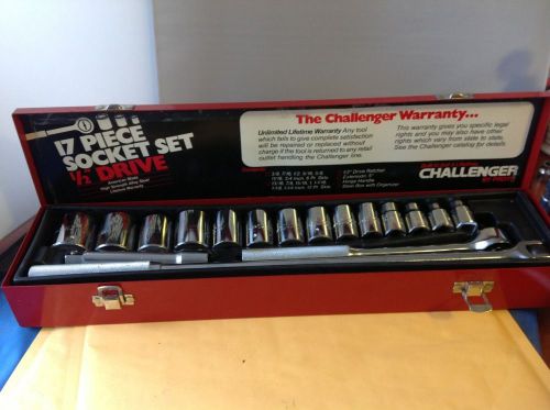 Challenger (proto) 1/2&#034; drive socket set ratchet breaker bar extension metal box for sale