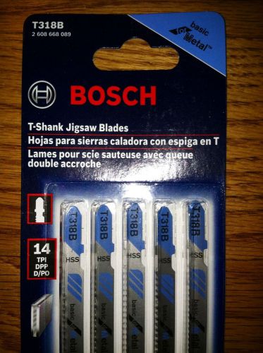 NEW**Premium Bosch T318B -5/Pk 5-1/4&#034;x14TPI Metal Cutting T-Shank Jig Saw Blades