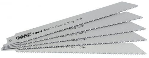 5 x Draper 02302 Reciprocating Saw Blades 150mm Bi-Metal 10tpi Wood Plastic Cut