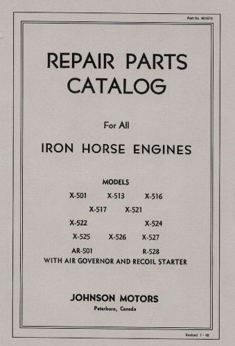 Johnson iron horse 500 series parts catalog for sale