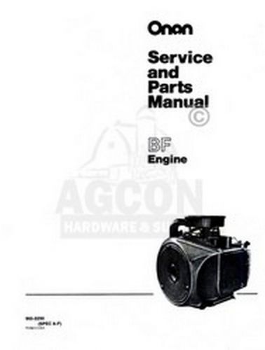 ONAN BF Engine Service Shop &amp; Parts Manual 965-0250 16h