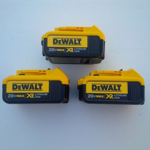 3 New Genuine Dewalt 20V DCB204 4.0 AH Lit-ion Batteries For Drill, Saw, 20 Volt