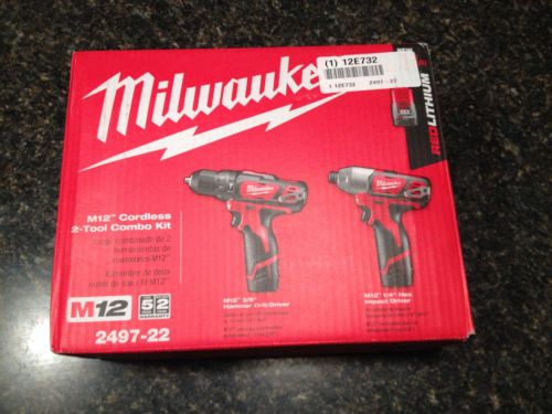 Milwaukee 2497-22 12Volt Lithium-Ion Cordless Hammer Drill/Impact Driver Combo.