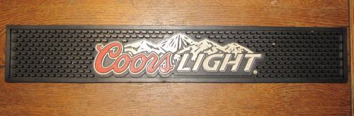 Coors light rubber bar rail mat! 3 3/8&#034; x 20 1/2&#034; wide man cave restaurant pub for sale