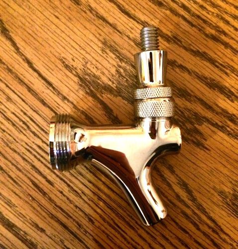 DRAFT BEER FAUCET - CHROME PLATED - STAINLESS STEEL LEVER (NEW) (MICRO-MATIC)