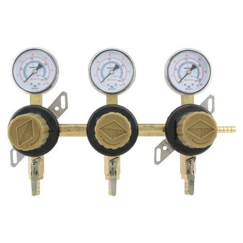 3-way secondary air regulator - polycarbonate bonnet - co2 to 3 draft beer kegs! for sale