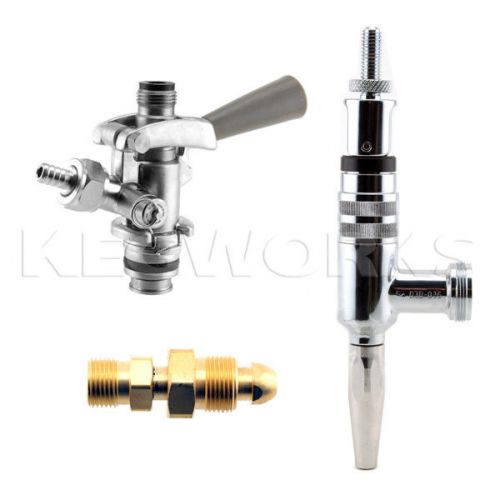 Partial guinness conversion kit - chrome - kegerator draft beer faucet &amp; coupler for sale