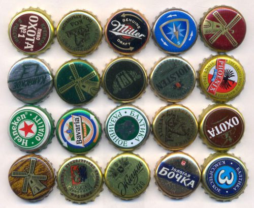 20 Different Beer Bottle Caps (from RUSSIA). Lot #18