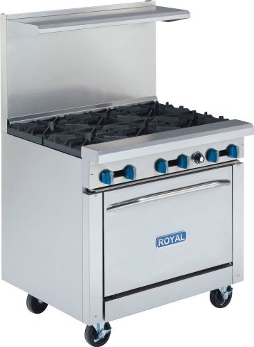 Royal 36&#034; rr-6 commercial range series -6 burners with oven for sale