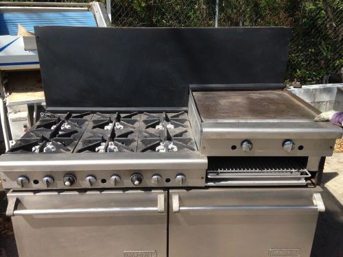 IMPERIAL RANGE 6 BURNER DOUBLE OVENS BROILER AND 24&#034; GRIDDLE (CHEAP SHIPPING)