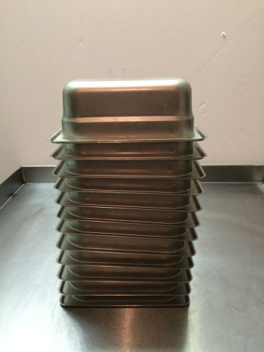 Lot of 12 Winco SPJL-902 Steam Table Pan, 1/9 Size, 2-1/2&#034; Deep Stainless Steel