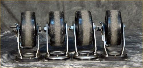 Set of 4 faultless 5&#034;x2&#034; stainless 900 lb load casters for sale