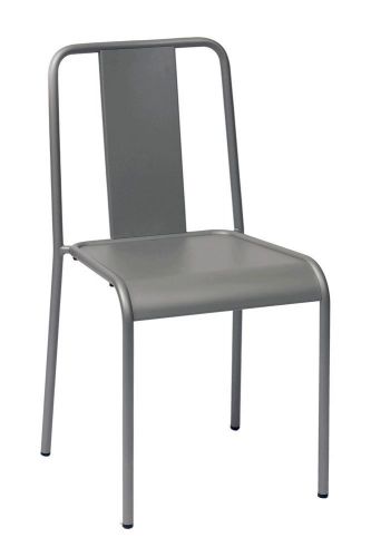 New Tara X Indoor / Outdoor Titanium Silver Tubular Steel Stacking Side Chair