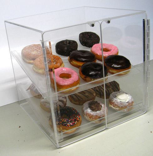 Self serve pastry donut display cake case 2 tray muffin pastrie bagel cabinet for sale