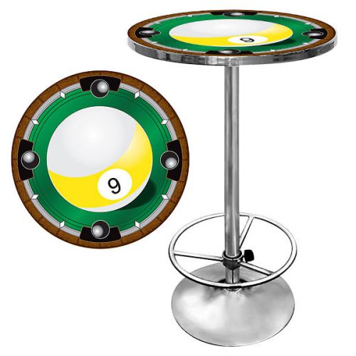 Modern Wood 9-Ball Round Bar &amp; Pub Table 