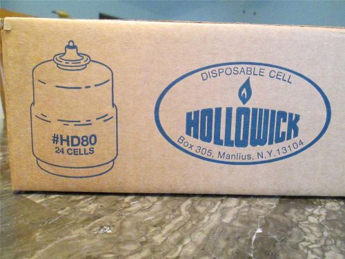 Hollowick #HD80 80 Hour Disposable Fuel Cell Box Of 24 Clear Cells NEW