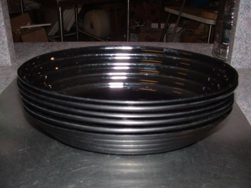 6 Black deli catering Plastic Oval Serving Dishes... u get all six