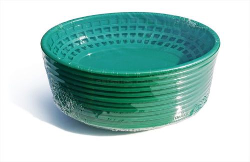 Fast Food Baskets Serving Basket Plastic Green 9.25x6&#034; Oval 36 pcs