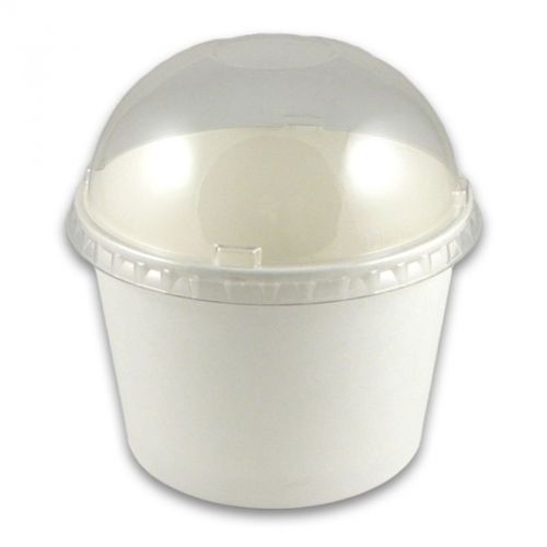 24 / 32 oz Paper Ice Cream Cup Dome Lids - 600 / Case
