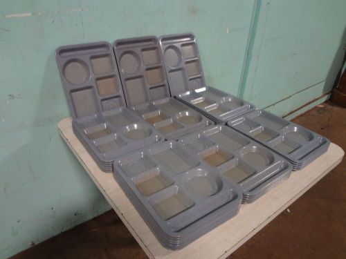 LOT OF 35 &#034; TEXAS WARE &#034; HEAVY DUTY COMMERCIAL MELAMINE 5 COMPARTMENT FOOD TRAYS