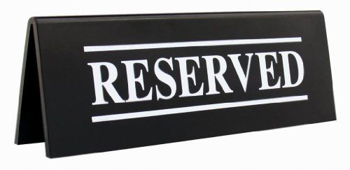 New new star acrylic table tent sign &#034;reserved&#034;  6-inch by 1.5-inch  set of 6 for sale