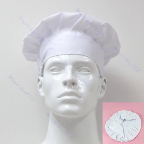 1PC New Adult Elastic White Chef Hat Baker BBQ Kitchen Costume Cap Cooking Hat