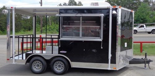 Bbq concession trailer 8&#039;x14&#039; black - food smoker vending for sale