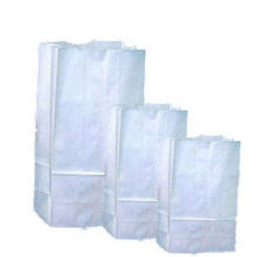 1LB WHITE DURO PAPER GROCERY BAGS, 3-1/2&#034;x 2-3/8&#034;x 6 7/8&#034;, FLAT BOTTOM, 500/BDL