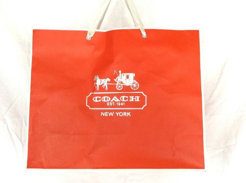 Coach Vibrant Red Paper Shopping Gift Bag in Good Condition