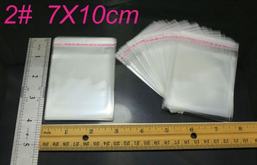 200pcs/lot 7*10cm poly unsealed self adhesive bag plastic opp clear pack jewelry for sale
