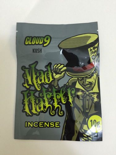 100 Mad Hatter10g EMPTY mylar ziplock bags (good for crafts incense jewelry)
