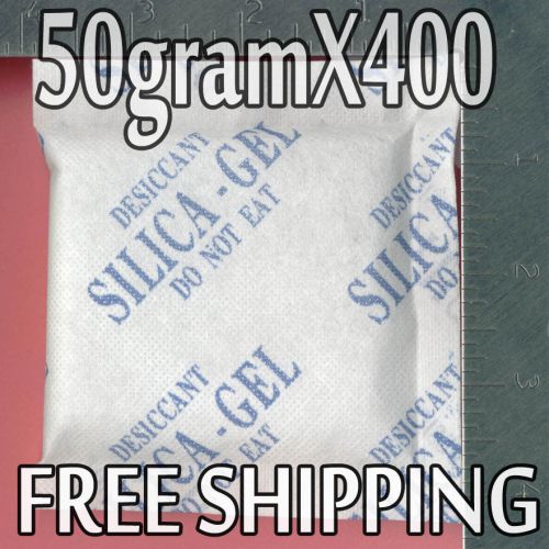 50 gram X 400 PK &#034;Dry &amp; Dry&#034; Silica Gel Desiccant - Dry Box Safe Ammo