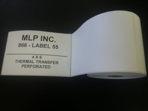 8 rolls of 4x6 thermal transfer labels, 1000 labels per roll, 3&#034; core, perforate for sale