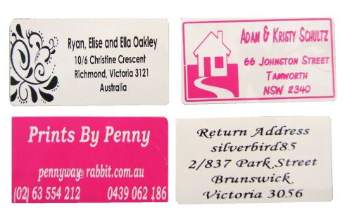 Gloss WHITE Rectangle personalised stickers custom printed address labels x 100!