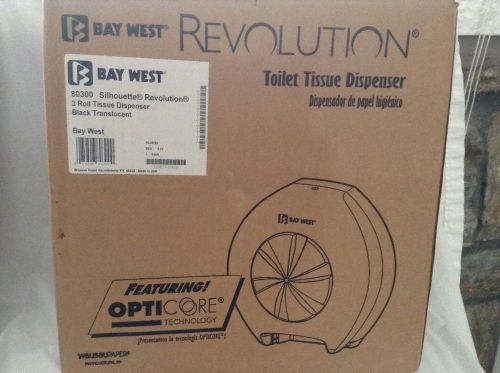 NEW Baywest Revolution 3 Roll Toilet Tissue Dispenser~ 80300~ Black