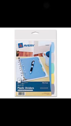 Avery 16180 Write On Plastic Divider, 5.5 x 8.5, 7-Holes, Multicolor, 5 Tab Set