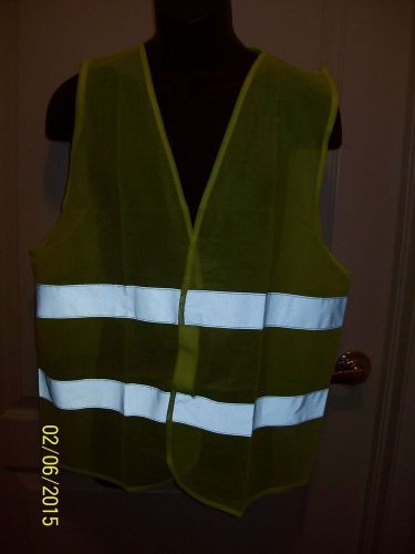 NEW K R 25X VISION NEON YELLOW FLOURSCENT SAFETY VEST 100% POLYESTER 46 CHEST