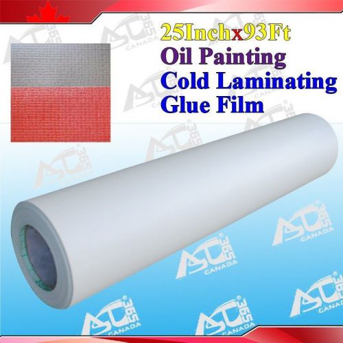 Laminating Film Oil Painting Pattern 93Ftx25&#034; 3Mil Paper Adhesive Glue Cold