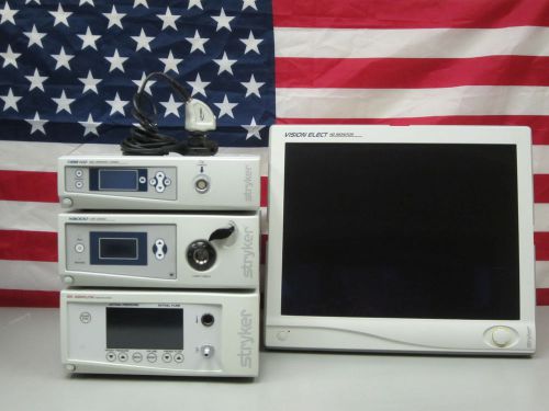 Stryker 1188 camera system, x8000  21&#034; vision elect, 40l core insufflator for sale