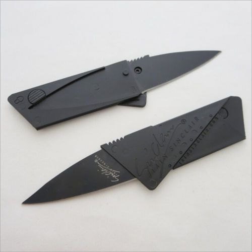 Compact Black Folding Credit Card Knife Store Easily Waller Pocket Sharp Durable