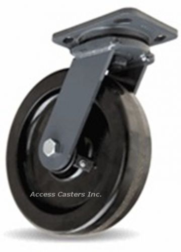 S-WH-8P 8&#034; x 2&#034; Hamilton Swivel Plate Caster, Phenolic Wheel, 1400 lbs Capacity