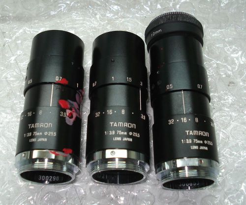 Lot of 3 Tamron 1:3.9 75 mm  Diameter 25.5 mm Lens