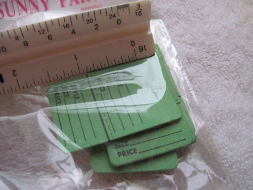 17 GREEN No. Style Size Price Tags Paper Punched Hole Tag Number Unused Blank